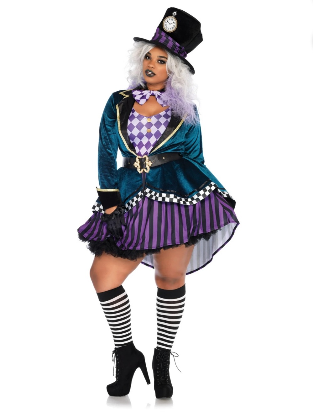 Leg Avenue Teal, Purple & Black Mad Hatter Costume - Picture 3 of 6